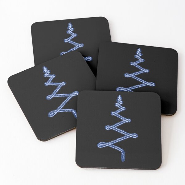 Item preview, Abstract Minimalist Light Streak Christmas Tree in Blue on Black designed and sold by James-Cole.