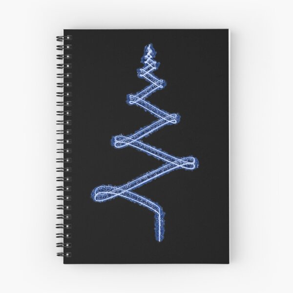 Item preview, Abstract Minimalist Light Streak Christmas Tree in Blue on Black designed and sold by James-Cole.