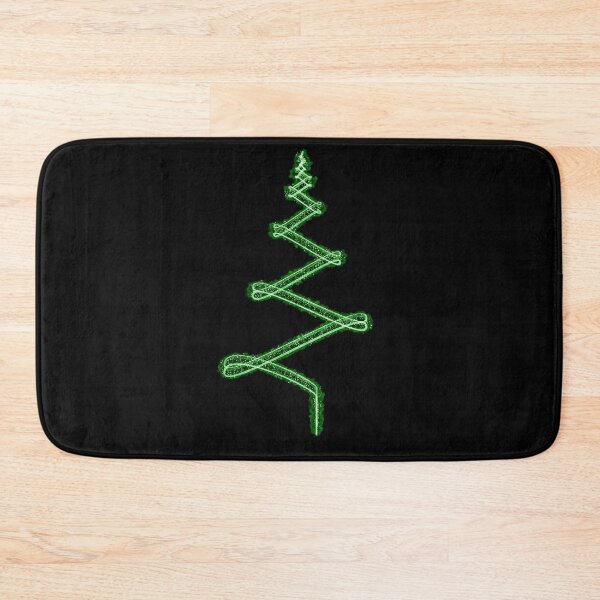 Item preview, Abstract Minimalist Light Streak Christmas Tree in Green on Black designed and sold by James-Cole.