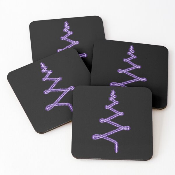 Item preview, Abstract Minimalist Light Streak Christmas Tree in Purple on Black designed and sold by James-Cole.