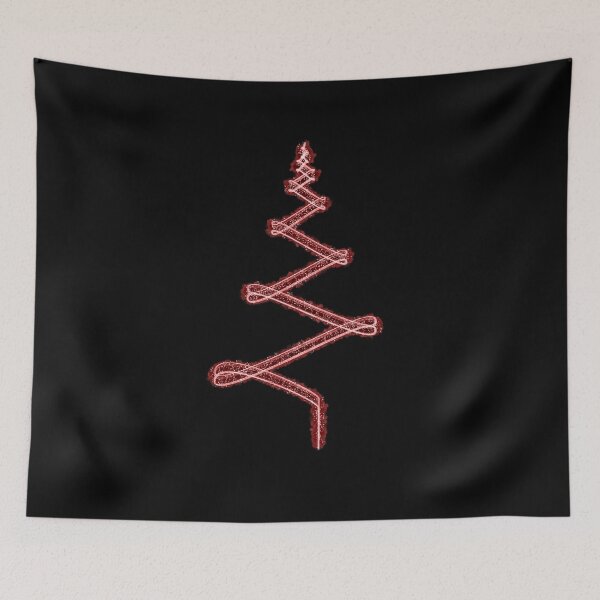 Item preview, Abstract Minimalist Light Streak Christmas Tree in Red on Black designed and sold by James-Cole.