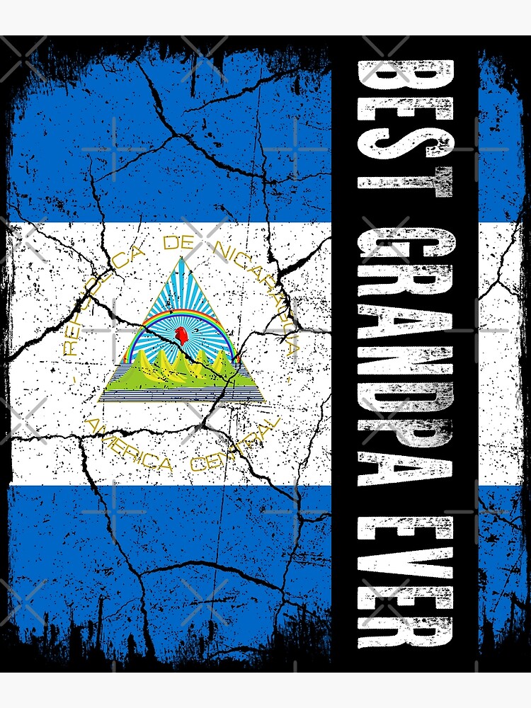 "Best Nicaraguan Grandpa Ever Nicaragua Flag Father's Day" Poster for