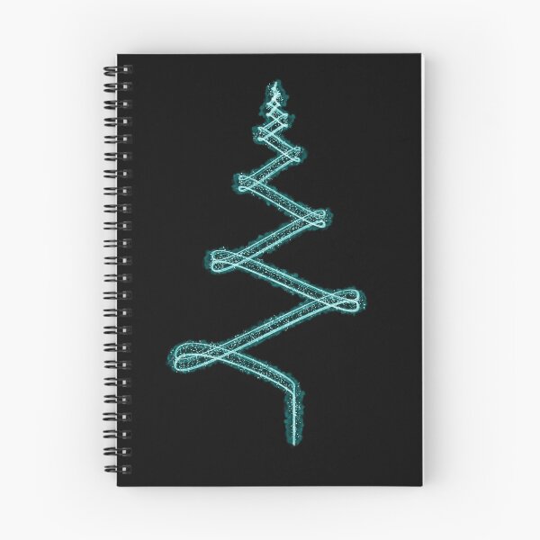 Item preview, Abstract Minimalist Light Streak Christmas Tree in Turquoise on Black designed and sold by James-Cole.