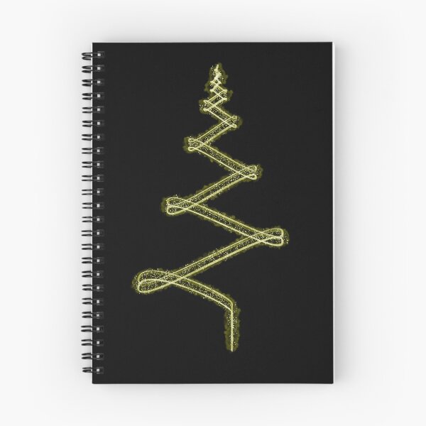Item preview, Abstract Minimalist Light Streak Christmas Tree in Golden Yellow on Black designed and sold by James-Cole.