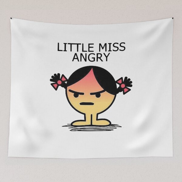 Item preview, Men Women Little Miss Angry Fitted Funny Men Fan designed and sold by Gutkowski346.