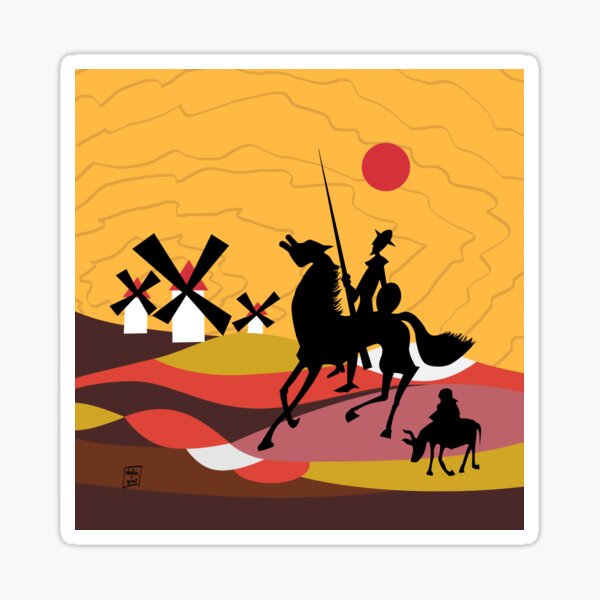 Don Quixote of the Mancha and Sancho Sticker