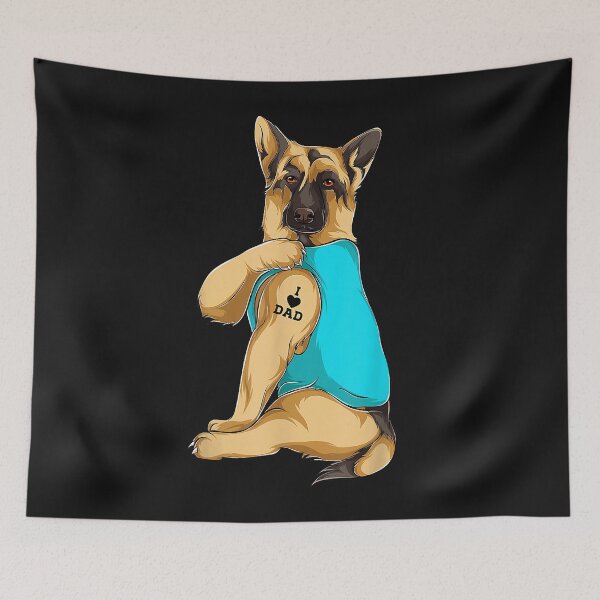 Item preview, German Shepherd I Love Dad Tattoo Apparel, Dog Dad Gifts designed and sold by TristanPierre.