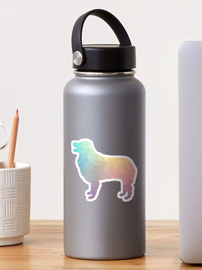 Thumbnail 1 of 3, Sticker, Australian Shepherd Dog Breed Geometric Silhouette Pastel designed and sold by TriPodDogDesign.