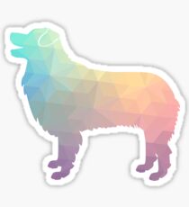 Pegatina Raza de perro de pastor australiano silueta geométrica pastel
