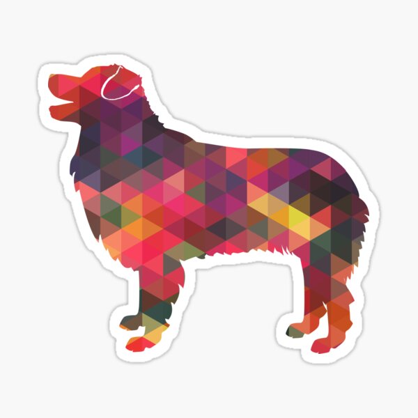 Australian Shepherd Dog Breed Geometric Silhouette Multi Sticker