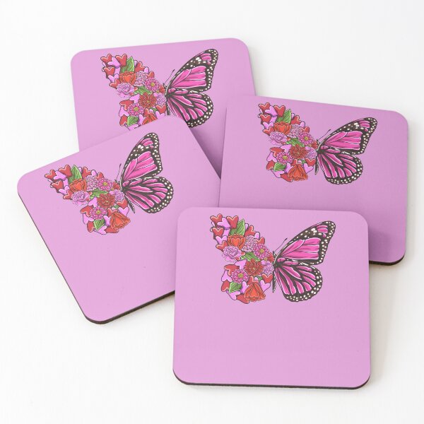 Item preview, Pink Beautiful Butterfly with half flowers for butterflies girl designed and sold by Click-Like.