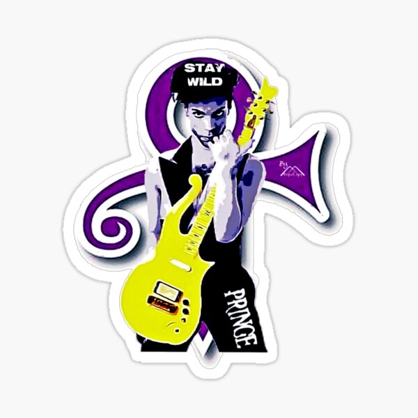 yellow guitar and symbol Sticker