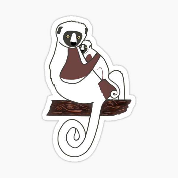 Item preview, Gisela and Baby Furia - Coquerel's Sifaka designed and sold by Caitlyn M Cooper.