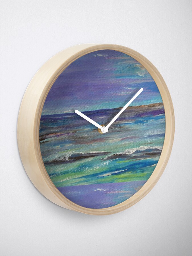 Alternate view of Colorful waves Clock