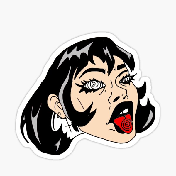 Tripping Goth Girl Sticker