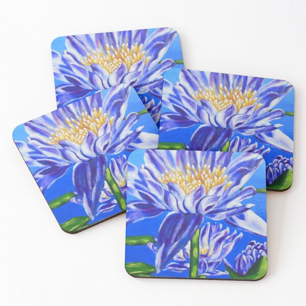 Item preview, Beautiful Vibrant Purple Waterlillies designed and sold by pohlma.