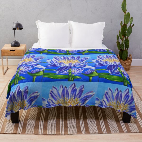 Item preview, Beautiful Vibrant Purple Waterlillies designed and sold by pohlma.
