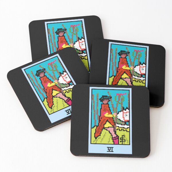 Item preview, Wait, is this pixel art tarot? Black - Minor Arcana 'Six of Wands' (Design for T-shirt, stickers and other accessories) designed and sold by Pixel Waite.