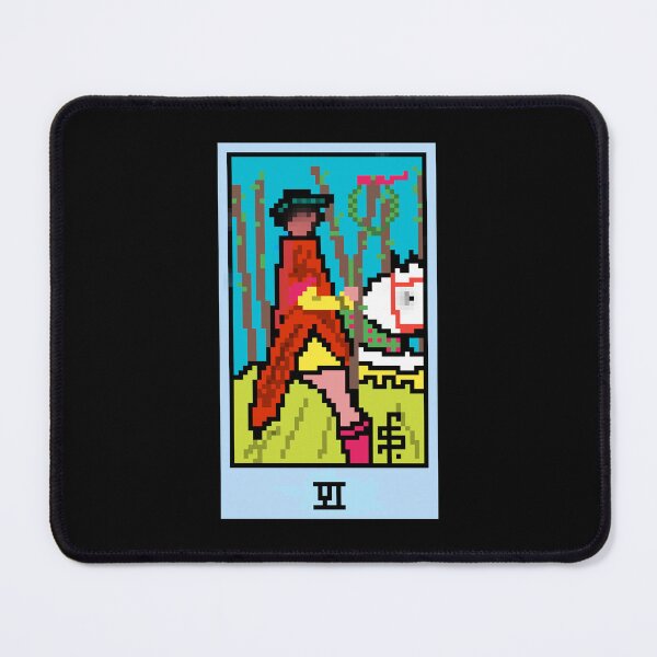 Item preview, Wait, is this pixel art tarot? Black - Minor Arcana 'Six of Wands' (Design for T-shirt, stickers and other accessories) designed and sold by Pixel Waite.