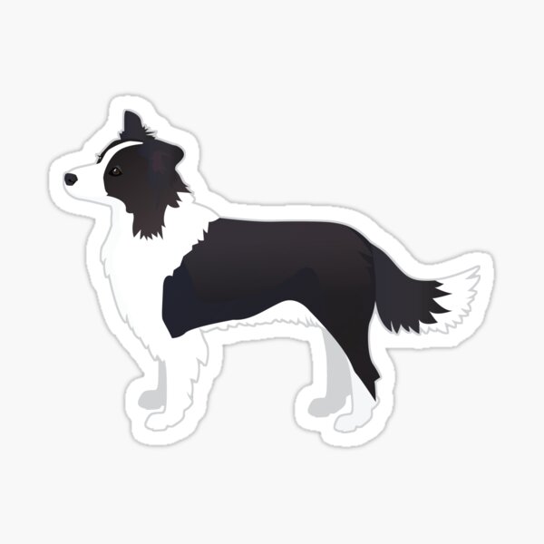 Border Collie Black Dog Breed Illustration Silhouette Sticker