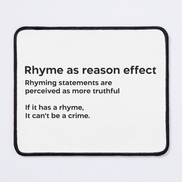 Item preview, Rhyme as reason effect black designed and sold by EdimQuotes.