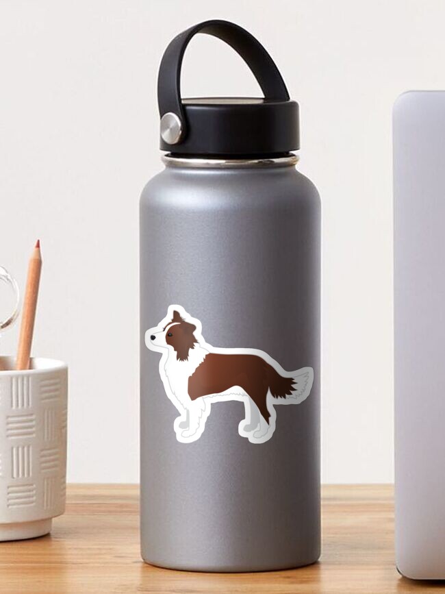 Thumbnail 1 of 3, Sticker, Border Collie Red Dog Breed Illustration Silhouette designed and sold by TriPodDogDesign.