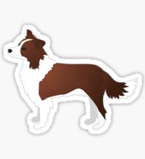 Border Collie Red Dog Breed Illustration Silhouette Sticker