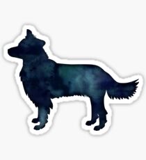 Border Collie Dog Breed Black Watercolor Silhouette Sticker