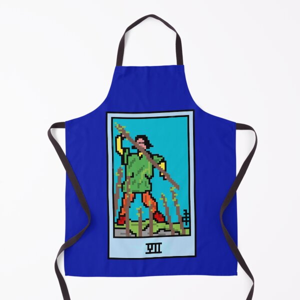 Item preview, Wait, is this pixel art tarot? Blue - Minor Arcana 'Seven of Wands' (Design for T-shirt, stickers and other accessories) designed and sold by Pixel Waite.