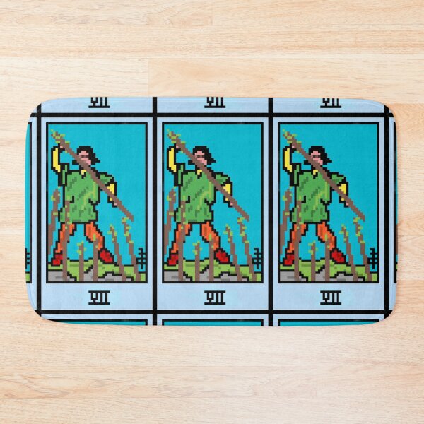 Item preview, Wait, is this pixel art tarot? Blue - Minor Arcana 'Seven of Wands' (Design for T-shirt, stickers and other accessories) designed and sold by Pixel Waite.