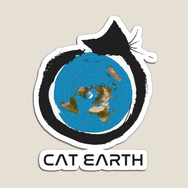 Flat Earth Designs - CAT EARTH Magnet