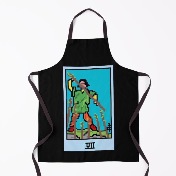 Item preview, Wait, is this pixel art tarot? Black - Minor Arcana 'Seven of Wands' (Design for T-shirt, stickers and other accessories) designed and sold by Pixel Waite.