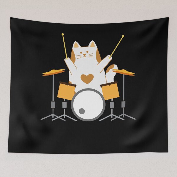 Item preview, CAT PLAYING DRUMS T-Shirt designed and sold by ChristopherHuli.