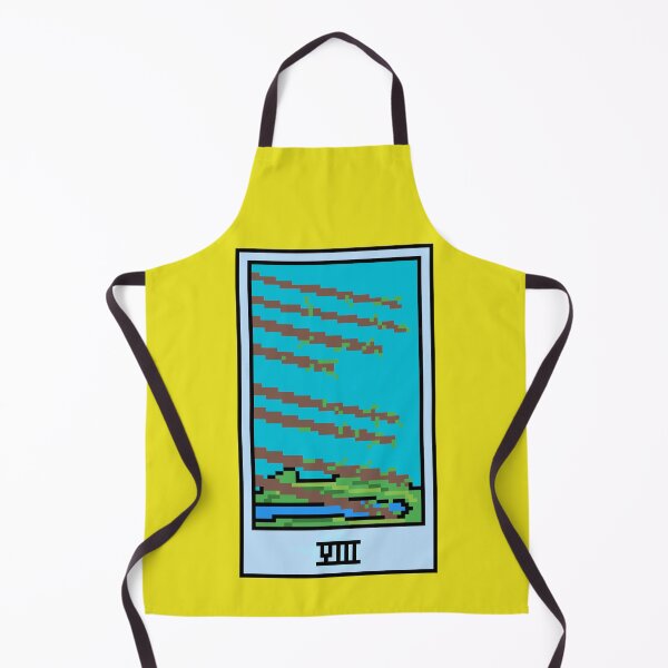Item preview, Wait, is this pixel art tarot? Yellow - Minor Arcana 'Eight of Wands' (Design for T-shirt, stickers and other accessories) designed and sold by Pixel Waite.