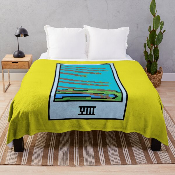 Item preview, Wait, is this pixel art tarot? Yellow - Minor Arcana 'Eight of Wands' (Design for T-shirt, stickers and other accessories) designed and sold by Pixel Waite.