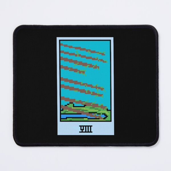 Item preview, Wait, is this pixel art tarot? Black - Minor Arcana 'Eight of Wands' (Design for T-shirt, stickers and other accessories) designed and sold by Pixel Waite.