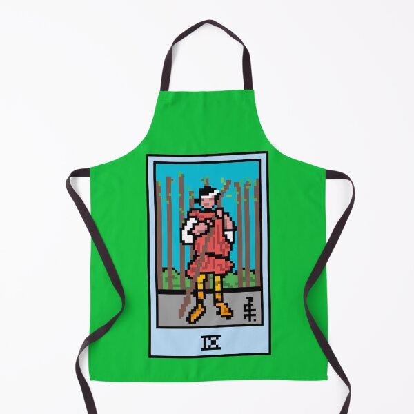 Item preview, Wait, is this pixel art tarot? Green - Minor Arcana 'Nine of Wands' (Design for T-shirt, stickers and other accessories) designed and sold by Pixel Waite.