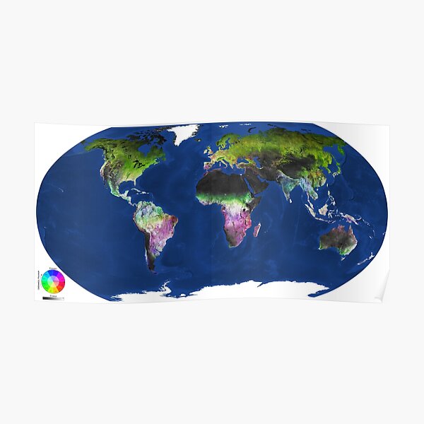 Global Map Of Land Cover Dynamics Satellite Images Poster By