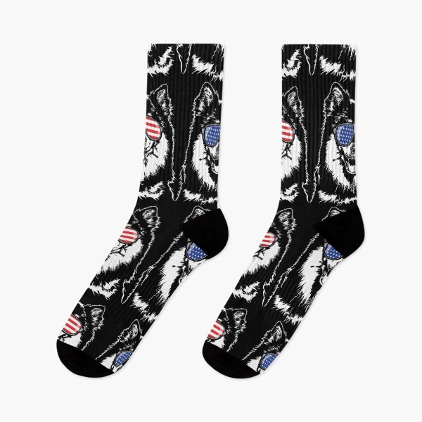 Item preview, Finnish Lapphund America flag sunglasses dog designed and sold by dogarts.