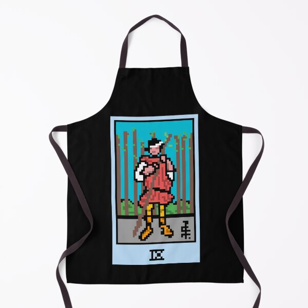 Item preview, Wait, is this pixel art tarot? Black - Minor Arcana 'Nine of Wands' (Design for T-shirt, stickers and other accessories) designed and sold by Pixel Waite.