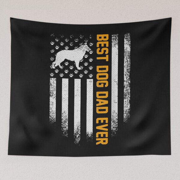 Item preview, Vintage USA Best German Shepherd Dog Dad Ever American Flag designed and sold by TristanPierre.