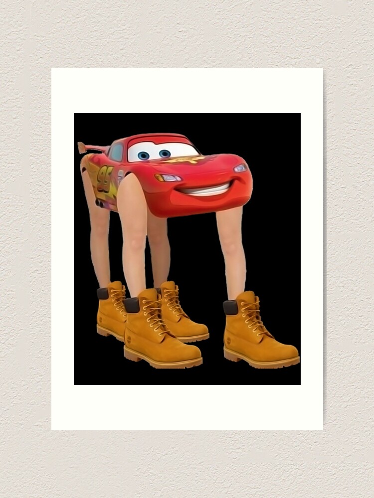 "Lightning McQueen With Legs " Art Print for Sale by EMBROIDERYPRINz