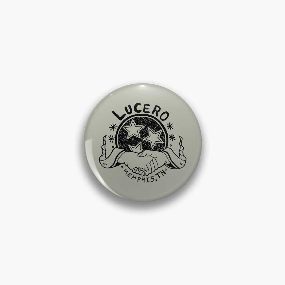 Discover Lucero Band Logo Black White Pin