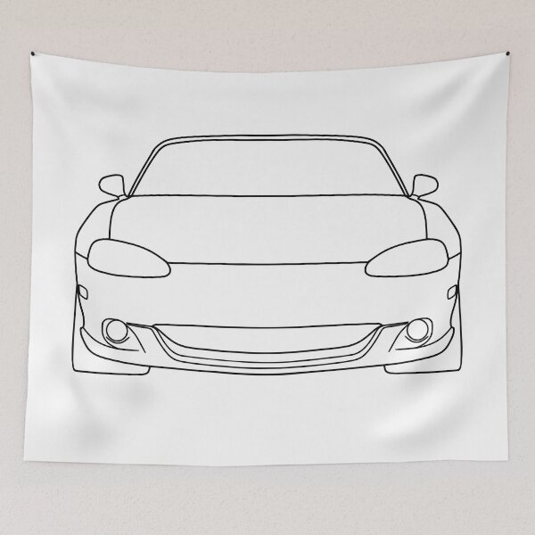 Item preview, Mazda Miata MX5 NB front black lines best t-shirt design designed and sold by EdimDesign.