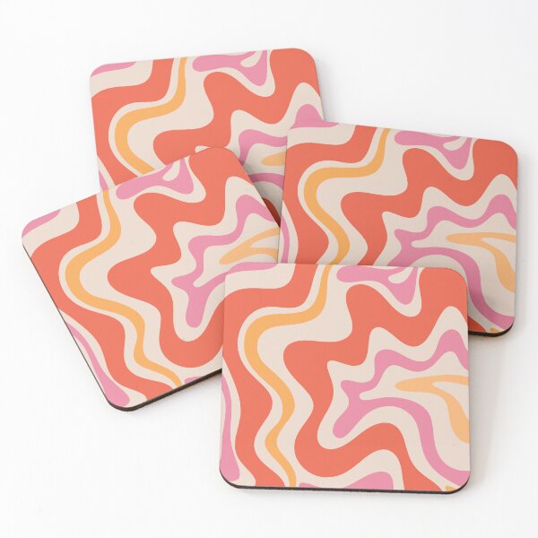 Item preview, Retro Liquid Swirl Abstract Pattern in Retro Pink and Orange designed and sold by kierkegaard.