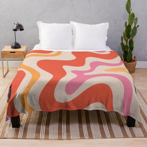Item preview, Retro Liquid Swirl Abstract Pattern in Retro Pink and Orange designed and sold by kierkegaard.