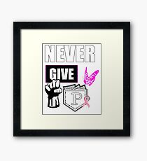 never give up colon cancer shirt Framed Print