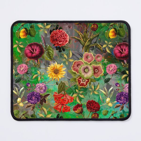 Item preview, Vintage flowers and roses exotic summer garden, botanical pattern, floral illustration, green vintage floral designed and sold by ZeinabTaha.