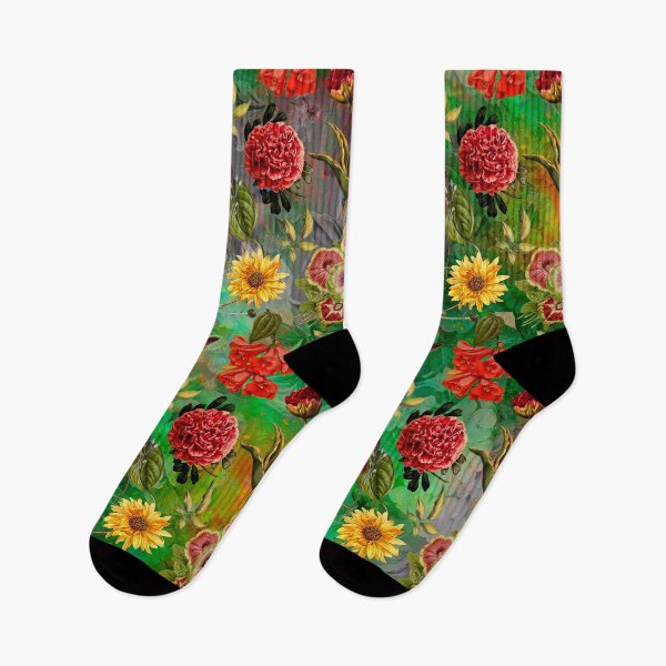 Item preview, Vintage flowers and roses exotic summer garden, botanical pattern, floral illustration, green vintage floral  designed and sold by ZeinabTaha.