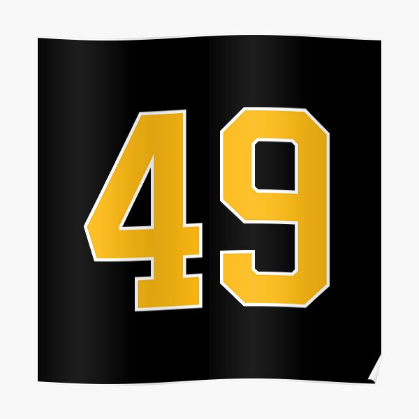 49 Black Jersey Sports Number forty-nine Football 49 Sticker for